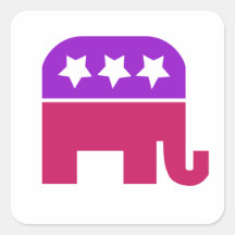 Republicano femenino calcomanías cuadradass