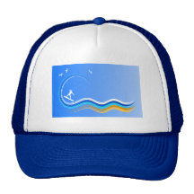 Resaca encima del gorra del azul de la silueta de 