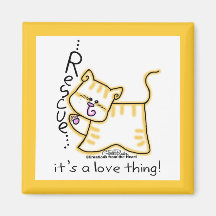 ¡Rescate amarillo del Tabby… es una cosa del amor! Iman Para Frigorífico