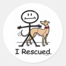 Rescate del galgo etiquetas redondas