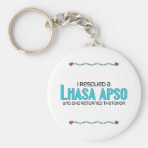 Rescaté un Lasa Apso (el perro femenino) Llavero Personalizado