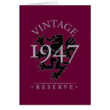 Reserva 1947 del vintage tarjeton