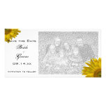 Reserva amarilla del boda del girasol la tarjeta d tarjeta con foto personalizada