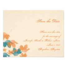 Reserva anaranjada de la hoja de arce del otoño de invitacion personalizada