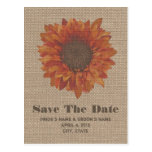 Reserva anaranjada inspirada arpillera del girasol tarjetas postales