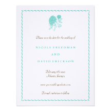 Reserva azul de la dalia la invitación del boda de