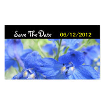 Reserva azul de la flor la invitación de boda de l tarjetas de visita
