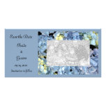 Reserva azul del boda del Hydrangea la tarjeta de  Tarjetas Fotográficas Personalizadas
