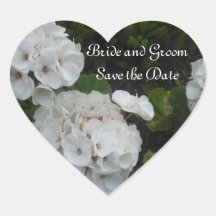 Reserva blanca del Hydrangea la fecha Pegatina De Corazón