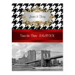 Reserva blanca del negro Houndstooth del puente de Postales