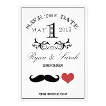 Reserva blanca y negra del DÍA de boda del bigote  Comunicado Personalizado