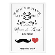 Reserva blanca y negra del DÍA de boda del bigote  Comunicados Personalizados