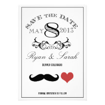 Reserva blanca y negra del DÍA de boda del bigote  Comunicado Personalizado