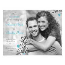 Reserva blanco y negro de la foto la tarjeta de fe invitacion personalizada