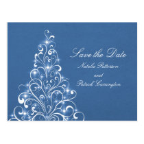 Reserva brillante azul del árbol del día de fiesta tarjetas postales