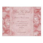 Reserva color de rosa de la perla las invitaciones tarjeta postal