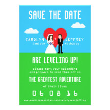 Reserva de 8 bits adorablemente Nerdy la fecha Invitación