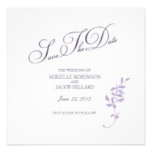 Reserva de Birmingham la fecha: Lavanda Invitaciones Personales