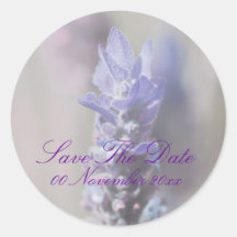 Reserva de la lavanda el boda de la fecha etiquetas redondas