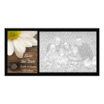 Reserva de madera de la margarita/del boda del paí tarjetas fotograficas 