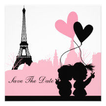 Reserva de París la invitación de la fecha