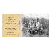 Reserva del amarillo de las estrellas de mar del b tarjeta con foto personalizada