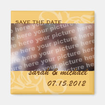 Reserva del amarillo la foto de la invitación del  imán