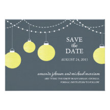 Reserva del boda de la linterna de papel la fecha anuncios personalizados