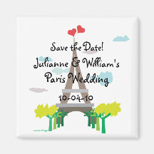 Reserva del boda de París el imán de la fecha