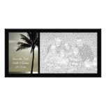 Reserva del boda de playa de la palmera la tarjeta tarjetas personales