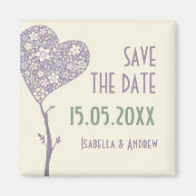 Reserva del boda del árbol de amor la fecha imán para frigorifico