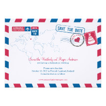 Reserva del boda del correo aéreo de Islandia la f Invitacion Personalizada