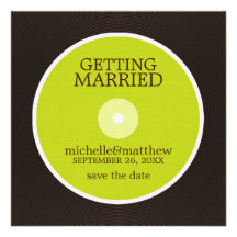 Reserva del boda del disco de vinilo la fecha comunicados personalizados