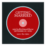 Reserva del boda del disco de vinilo la fecha invitación