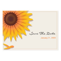 Reserva del boda del girasol la fecha MiniCard 2 Plantillas De Tarjetas De Visita