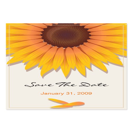Reserva del boda del girasol la fecha MiniCard Tarjeta De Negocio