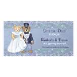 Reserva del boda del oso de peluche la fecha tarjeta fotografica personalizada