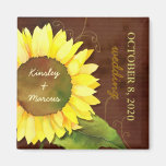 Reserva del boda del otoño del girasol de la acuar iman para frigorífico