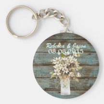reserva del boda del país del barnwood del vintage llavero