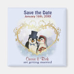 Reserva del boda del pingüino la fecha imanes  