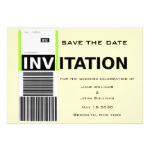 Reserva del boda del tema de la demanda de equipaj invitacion personalizada