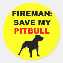 Reserva del bombero mi Pitbull Pegatinas