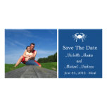 Reserva del cangrejo la fecha Photocard (azules ma Tarjetas Fotograficas Personalizadas