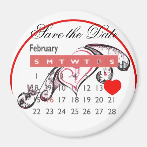 Reserva del el día de San Valentín el calendario l Iman Para Frigorífico