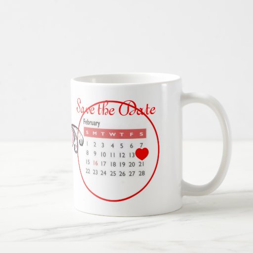Reserva del el día de San Valentín el calendario l Taza