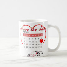 Reserva del el día de San Valentín el calendario l Taza De Café