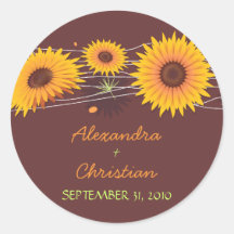 Reserva del girasol la invitación 3 del boda de la pegatina