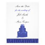 Reserva del pastel de bodas del azul real la fecha invitacion personalizada