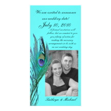 Reserva del pavo real la fecha Photocard Tarjeta Fotografica Personalizada