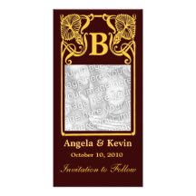 Reserva del personalizable la tarjeta del monogram tarjetas con fotos personalizadas